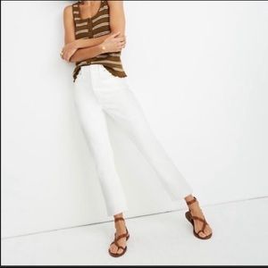 NWT Madewell High rise white slim crop boyjean 26